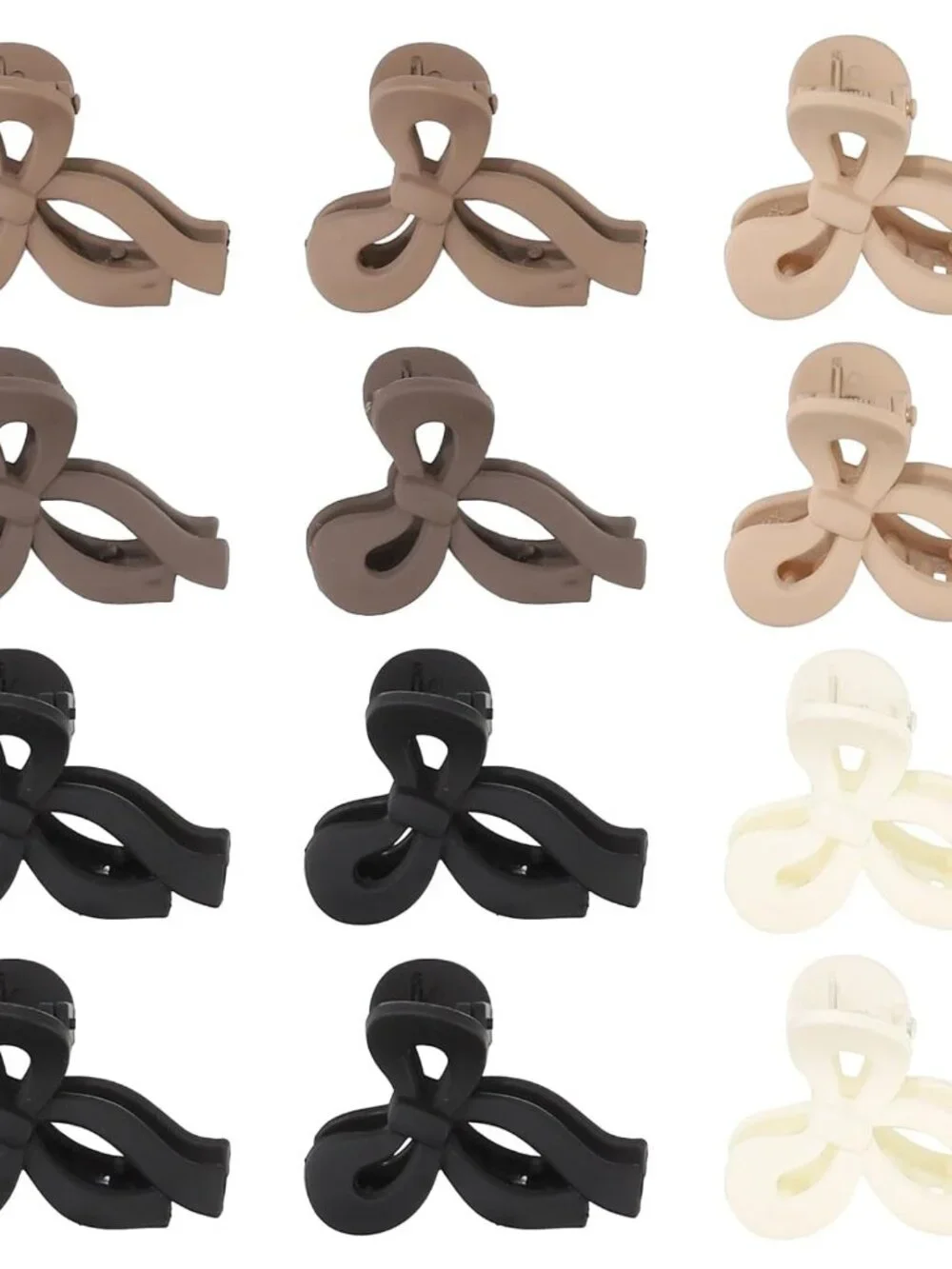 12PCS Stylish Mini Bow Claw Hair Clips for All-Day Hold